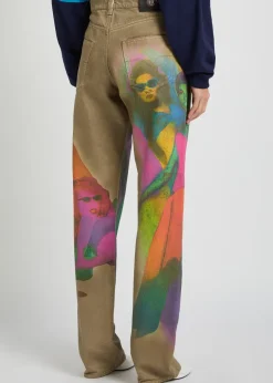 The Femmes printed straight-leg jeans