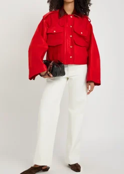 The Henderson leather collar waxed canvas jacket