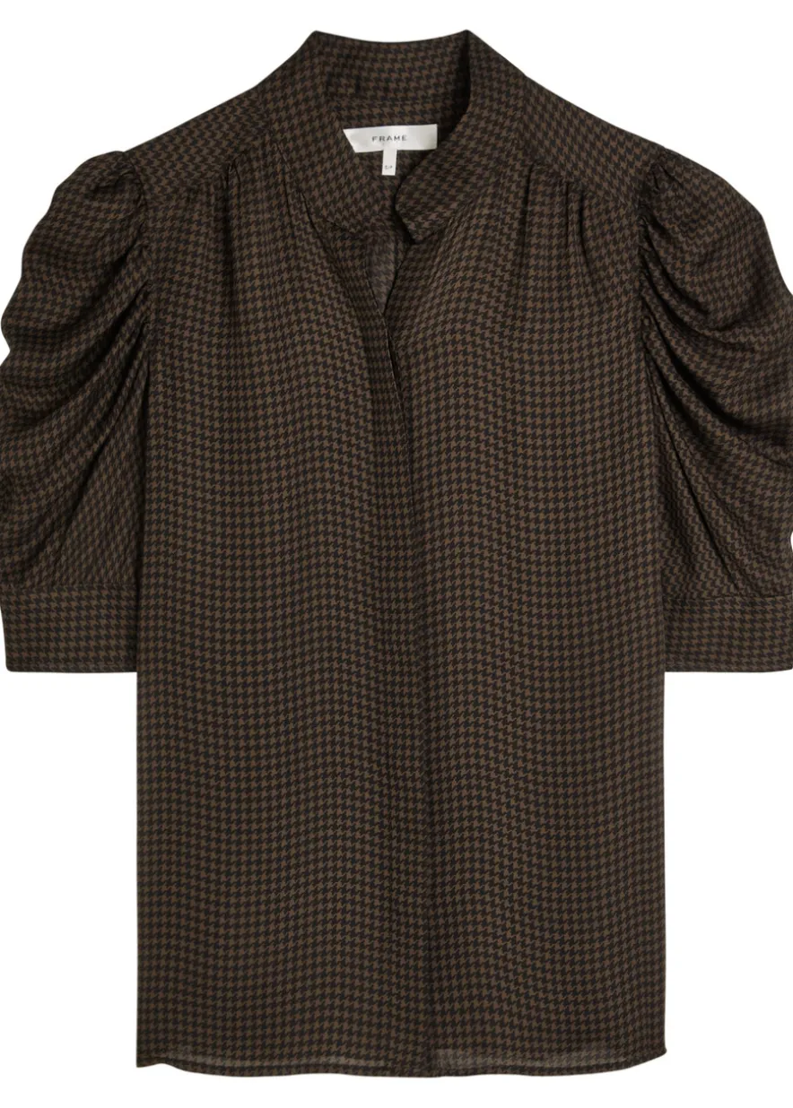 The Houndstooth Gillian silk top