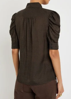 The Houndstooth Gillian silk top