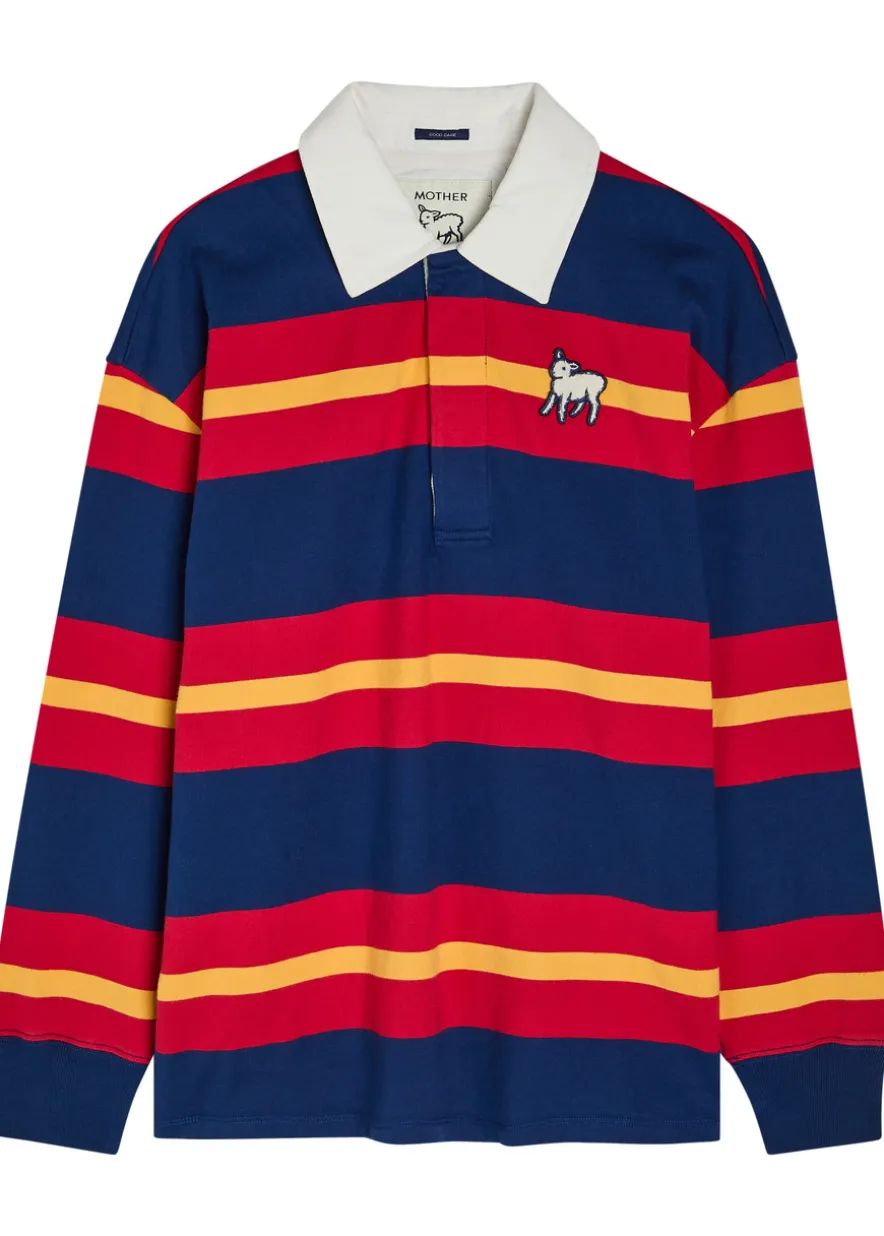 The Huddle striped cotton polo shirt
