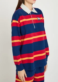 The Huddle striped cotton polo shirt