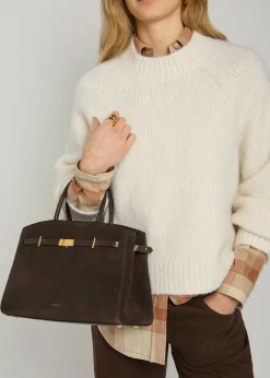 The Hudson midi grained leather top handle bag