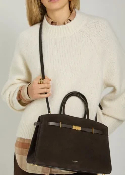 The Hudson midi grained leather top handle bag