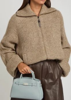 The Hudson small grained leather top handle bag