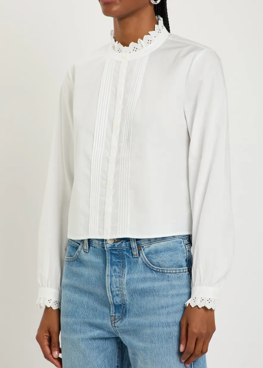 The Keepsake broderie anglaise cotton-poplin blouse