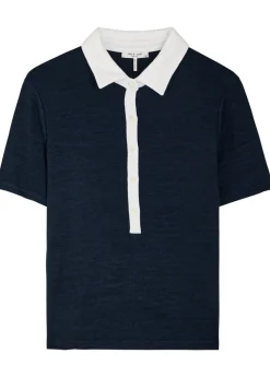 The Knit Button stretch-knit polo top