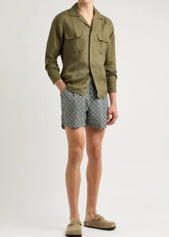 The London printed shell swim shorts