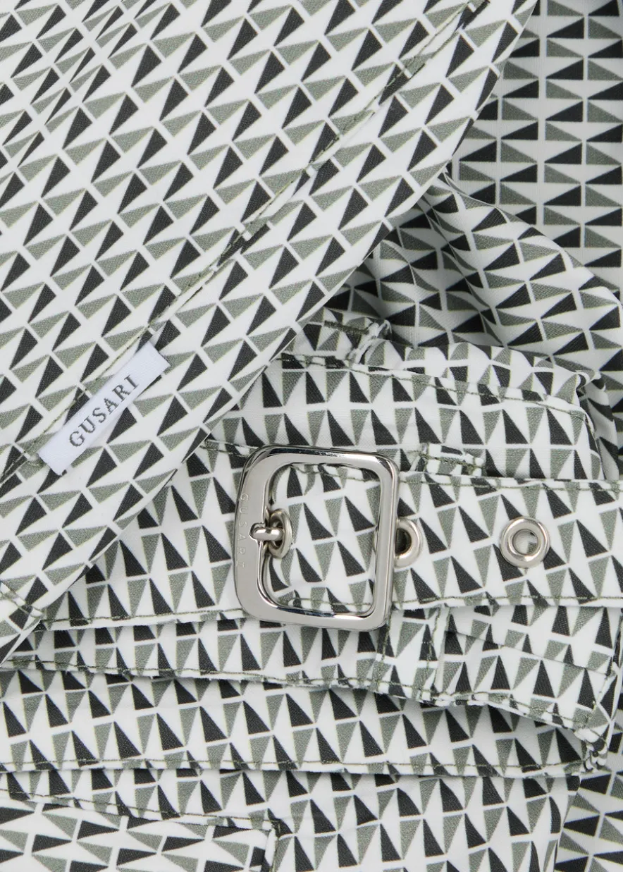The London printed shell swim shorts