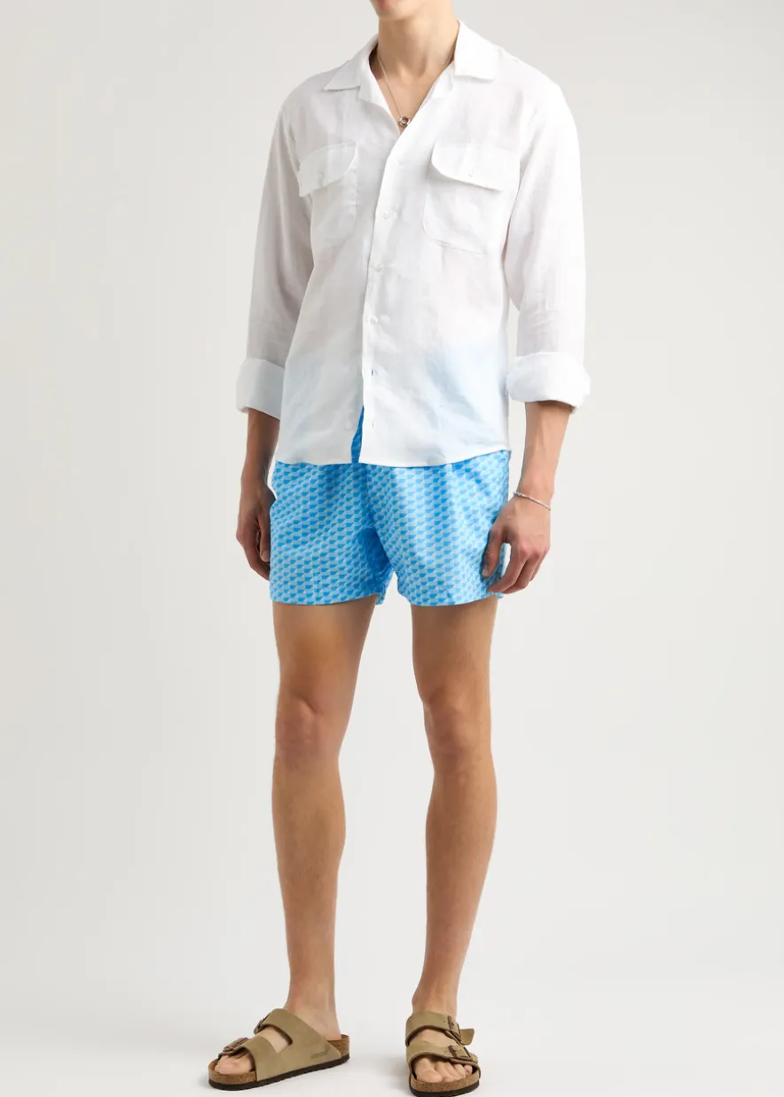 The London printed shell swim shorts