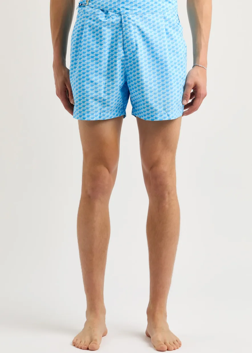 The London printed shell swim shorts