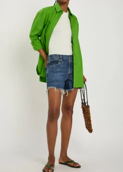 The Long Hang frayed denim shorts