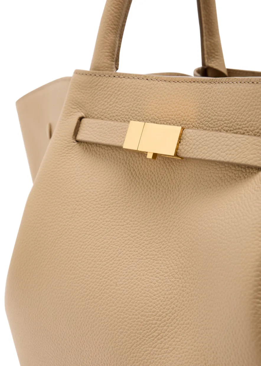 The Midi New York grained leather tote bag