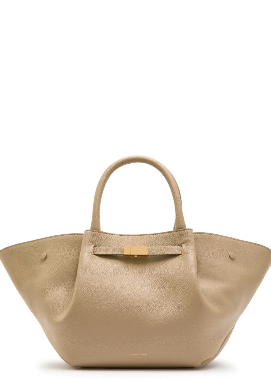 The Midi New York grained leather tote bag