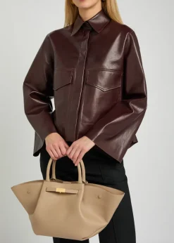 The Midi New York grained leather tote bag