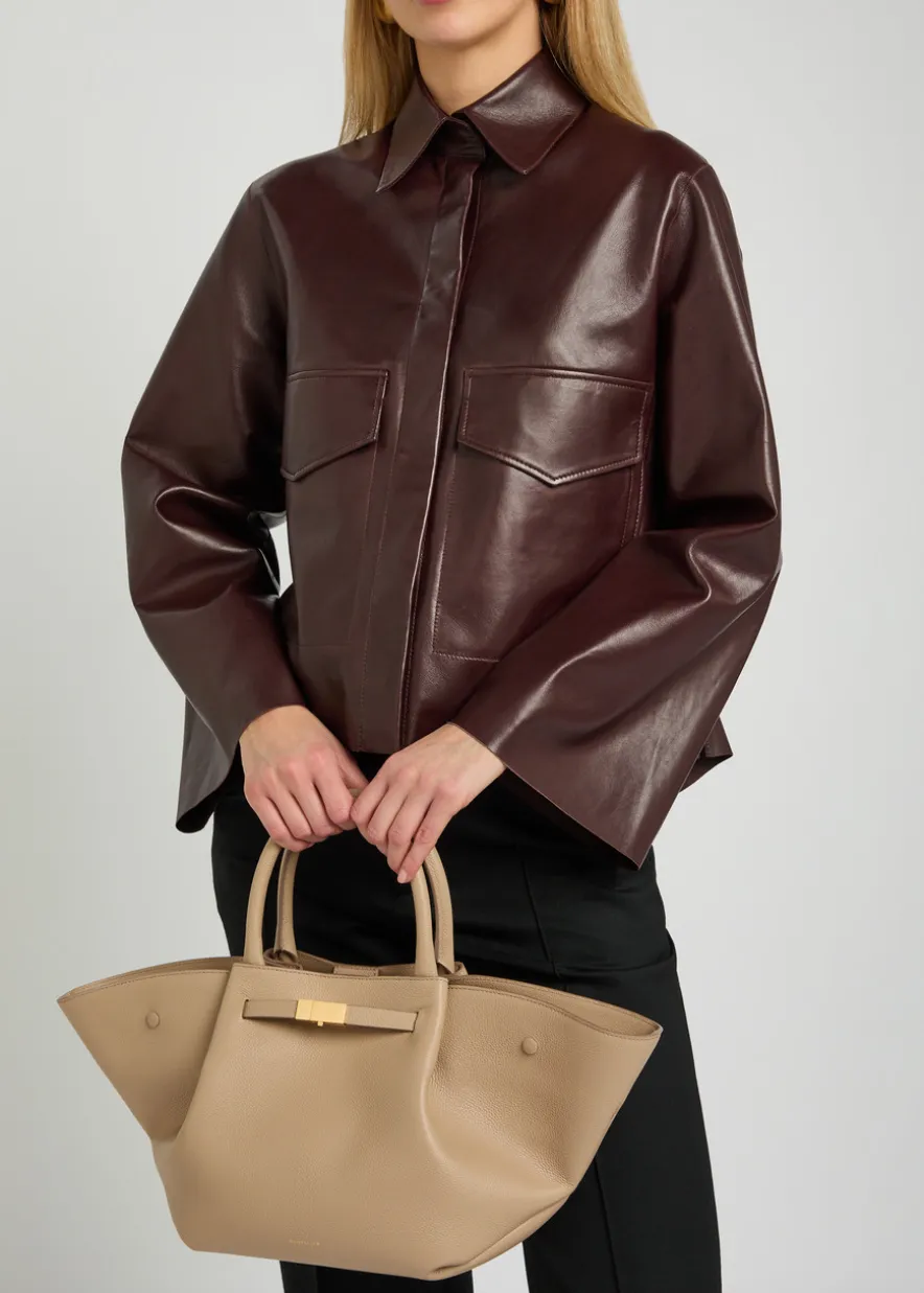 The Midi New York grained leather tote bag