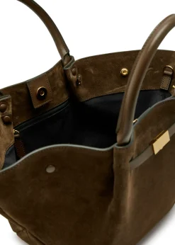 The Midi New York suede tote bag