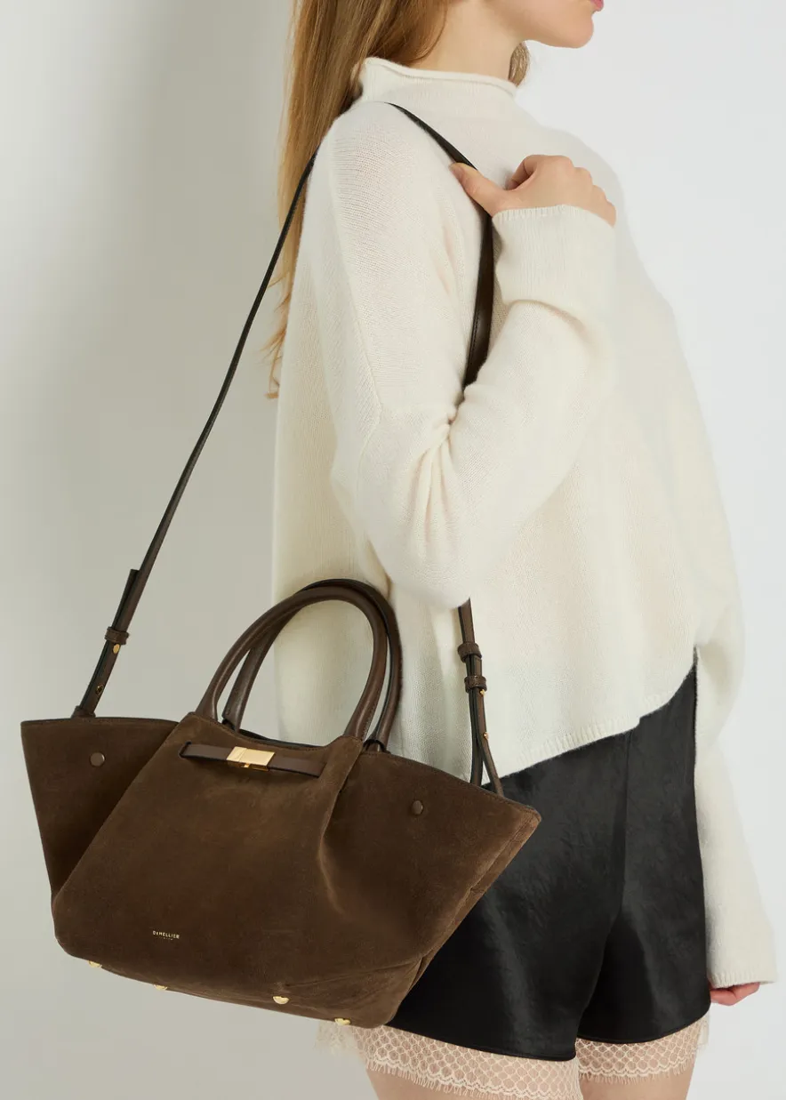 The Midi New York suede tote bag
