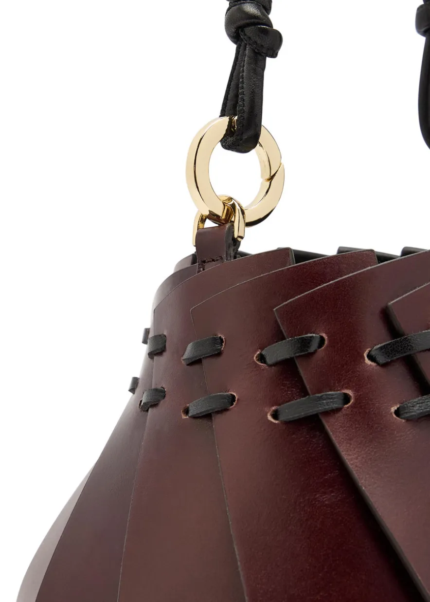 The Mini Burundi panelled leather bucket bag