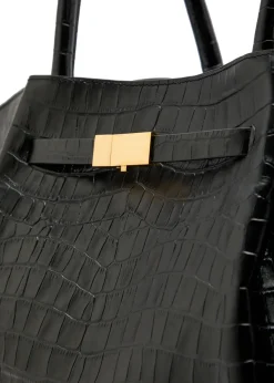 The New York crocodile-effect leather tote