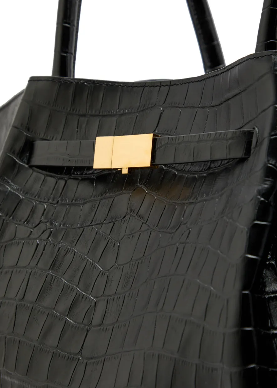 The New York crocodile-effect leather tote