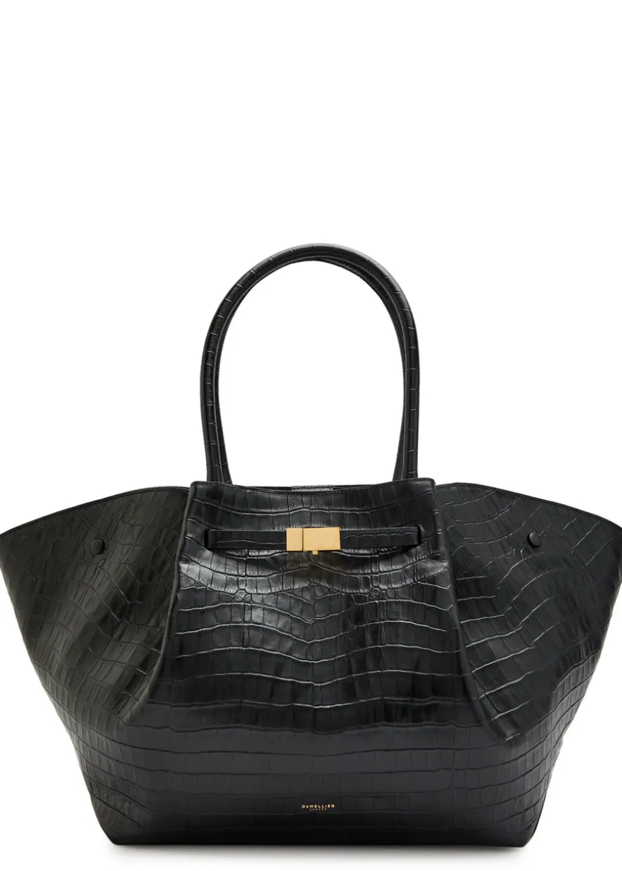 The New York crocodile-effect leather tote