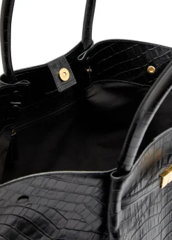 The New York crocodile-effect leather tote