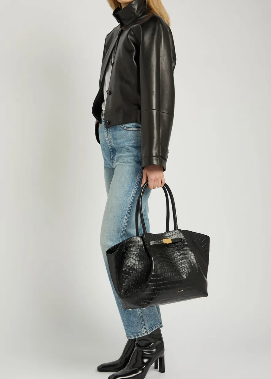 The New York crocodile-effect leather tote
