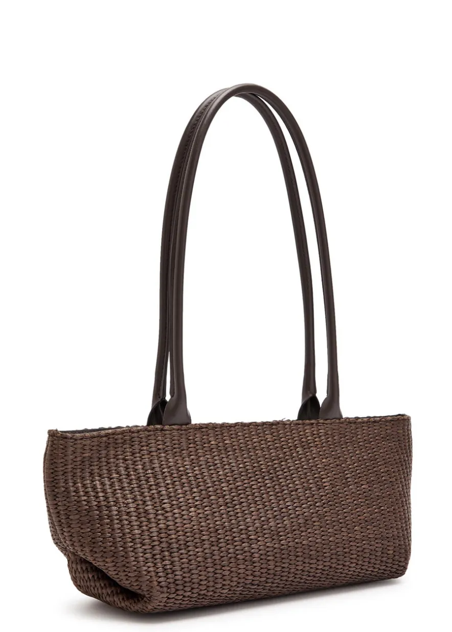 The New York raffia and leather shoulder bag