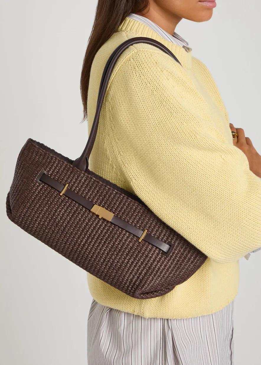 The New York raffia and leather shoulder bag