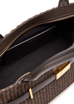The New York raffia and leather shoulder bag