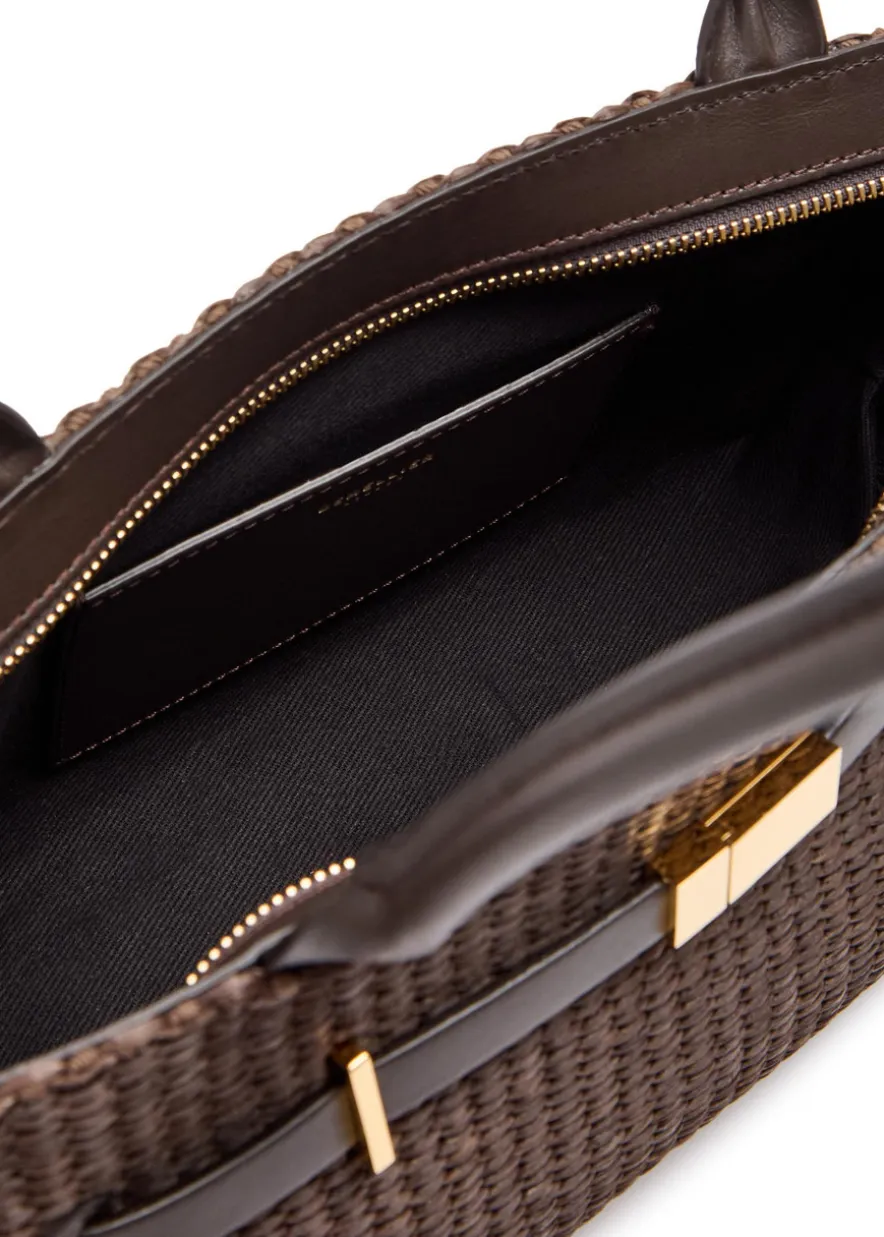 The New York raffia and leather shoulder bag