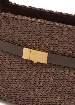 The New York raffia and leather shoulder bag