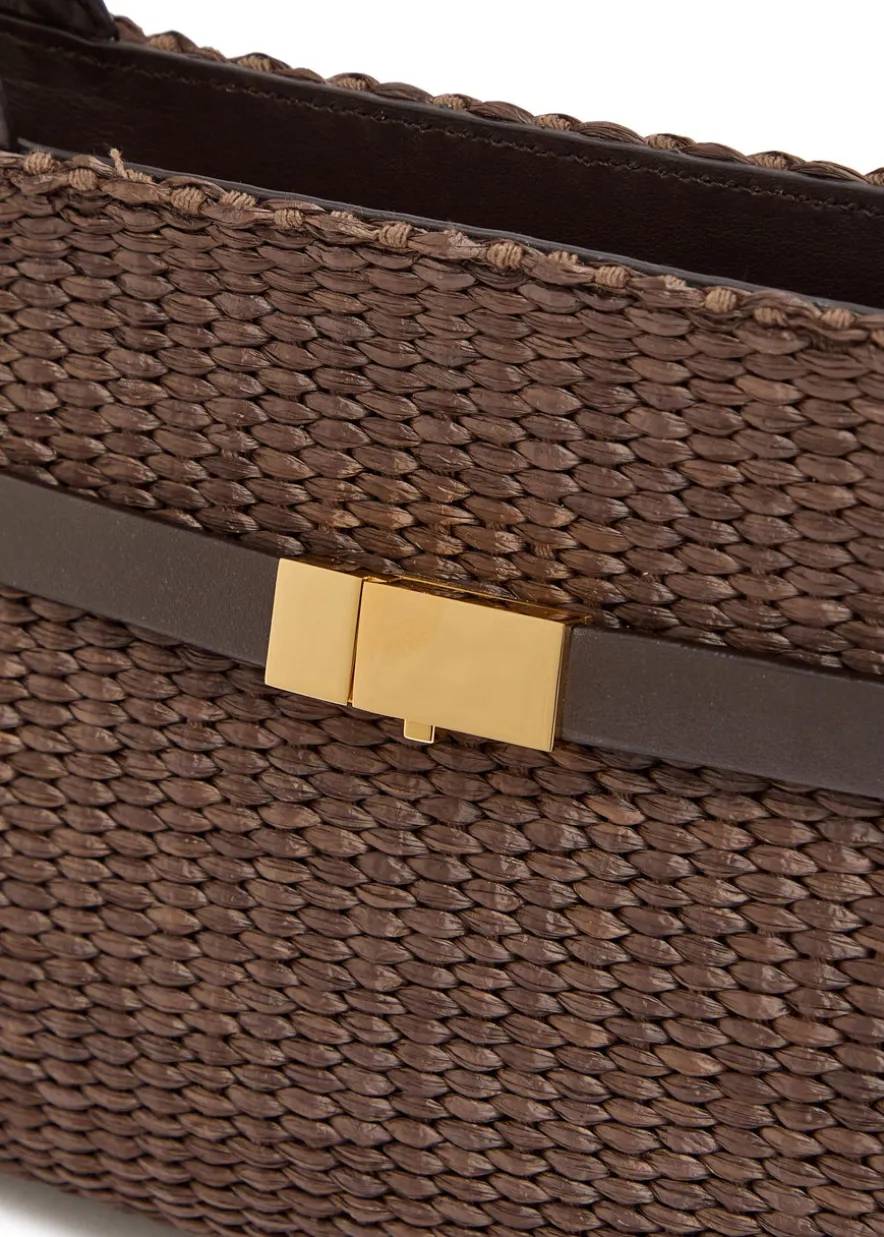 The New York raffia and leather shoulder bag