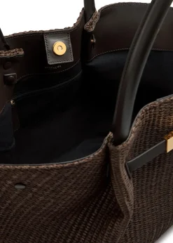 The New York raffia and leather tote