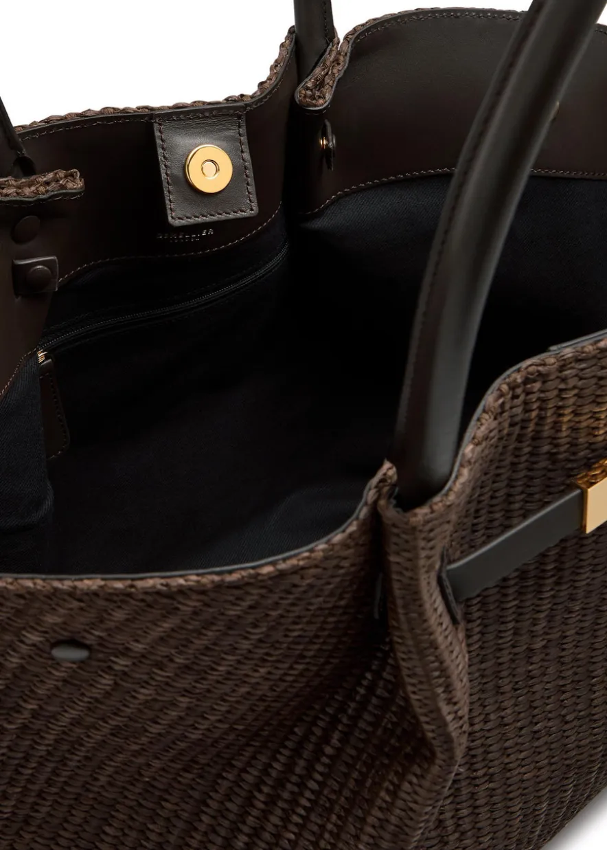 The New York raffia and leather tote