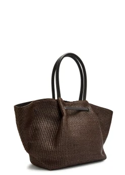 The New York raffia and leather tote
