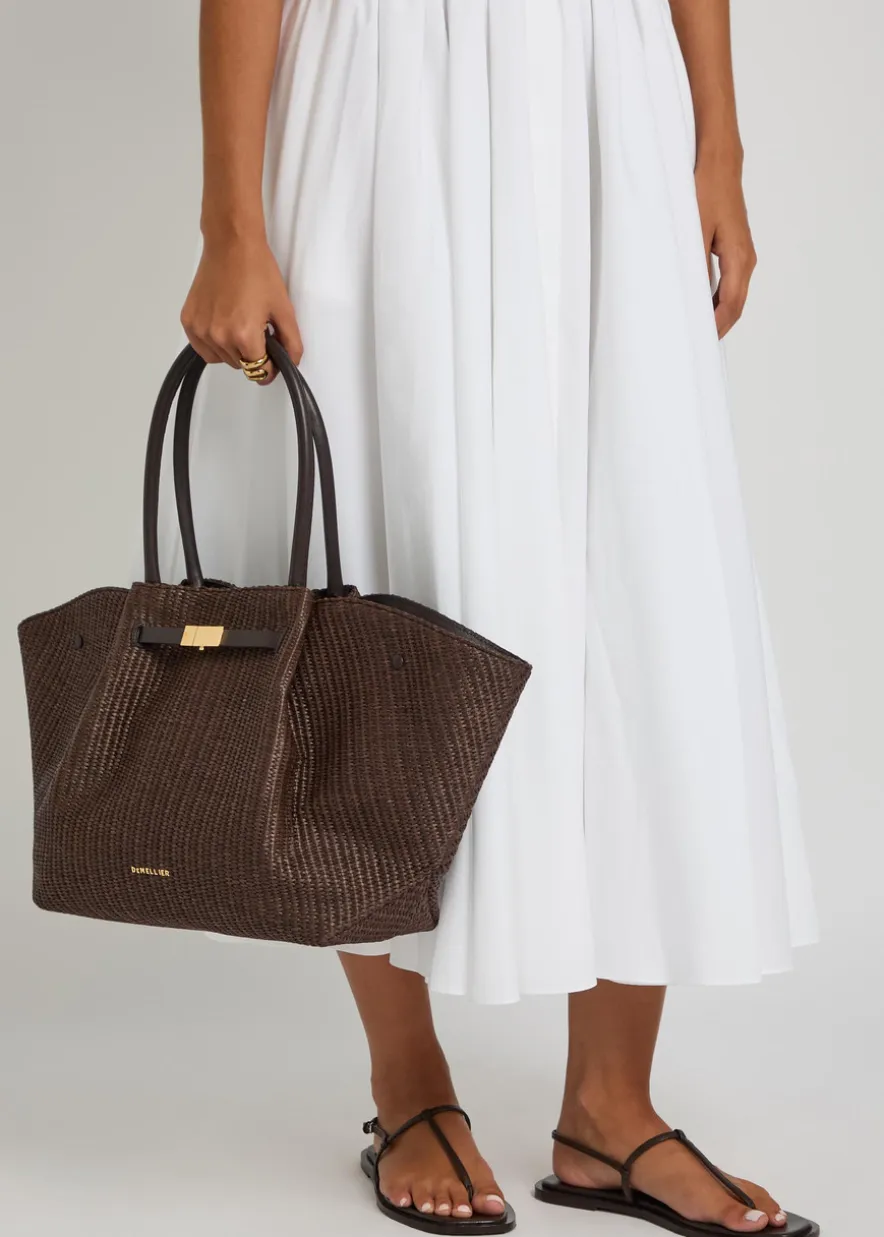 The New York raffia and leather tote