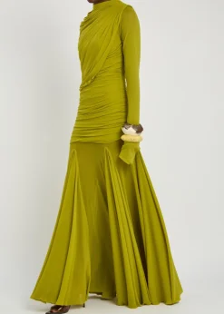 The Oakland draped stretch-tulle gown