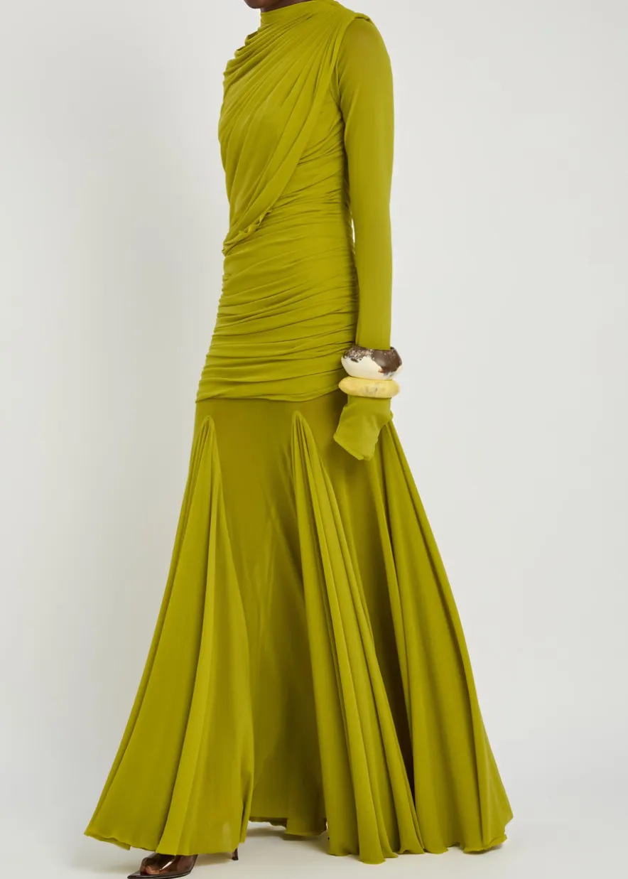 The Oakland draped stretch-tulle gown