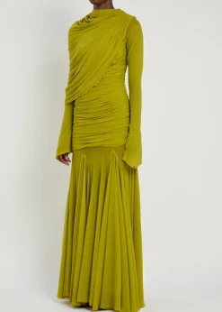 The Oakland draped stretch-tulle gown