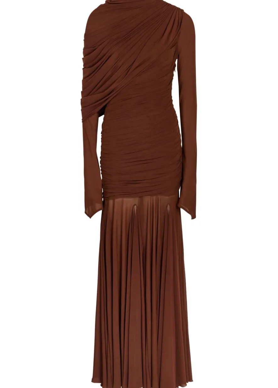 The Oakland draped stretch-tulle gown