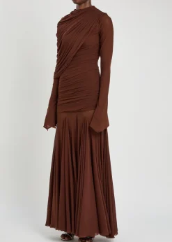 The Oakland draped stretch-tulle gown