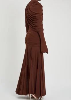 The Oakland draped stretch-tulle gown