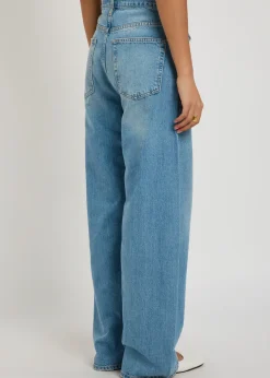 The Off Duty Drawstring Bow curved wide-leg jeans