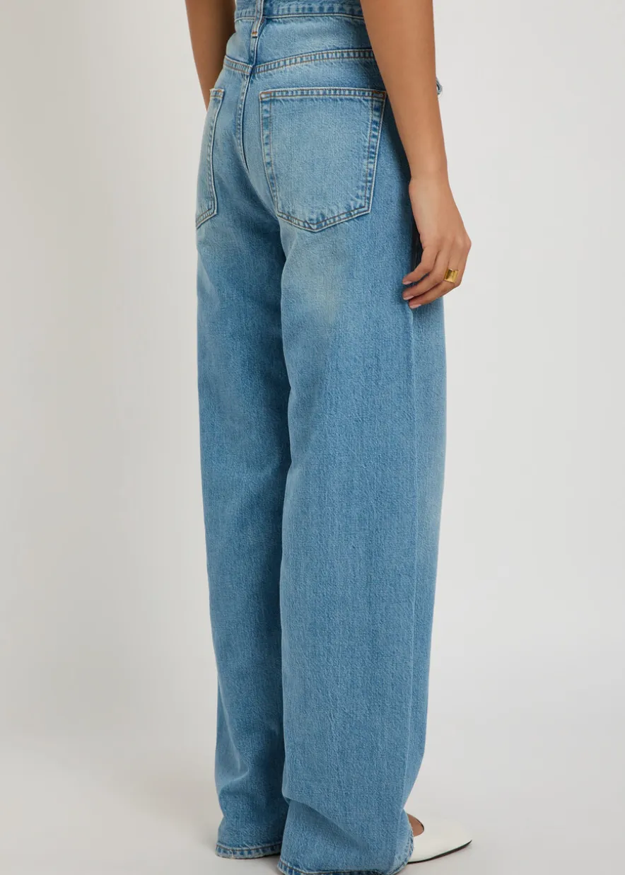 The Off Duty Drawstring Bow curved wide-leg jeans