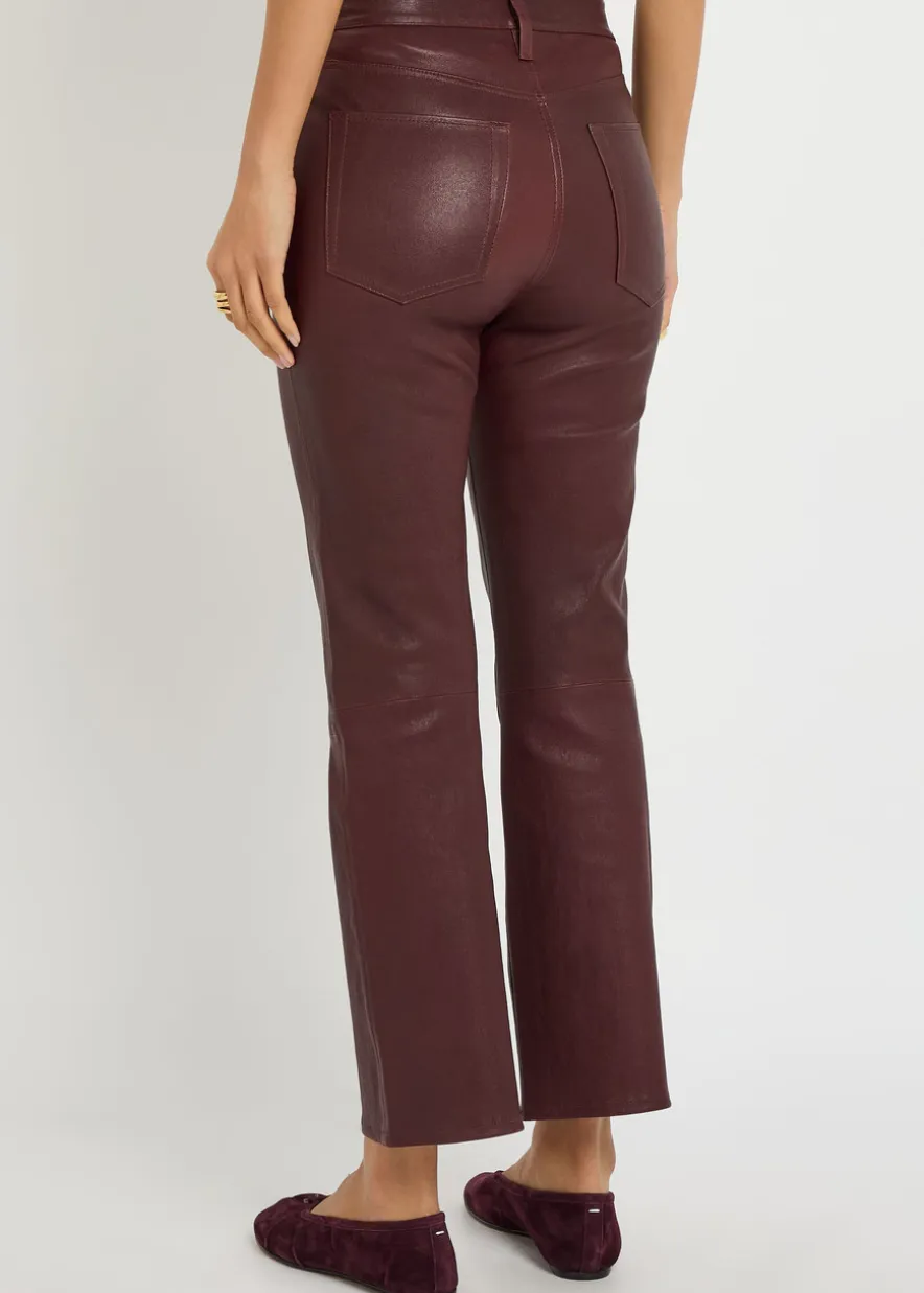 The Reboot Crop bootcut leather trousers