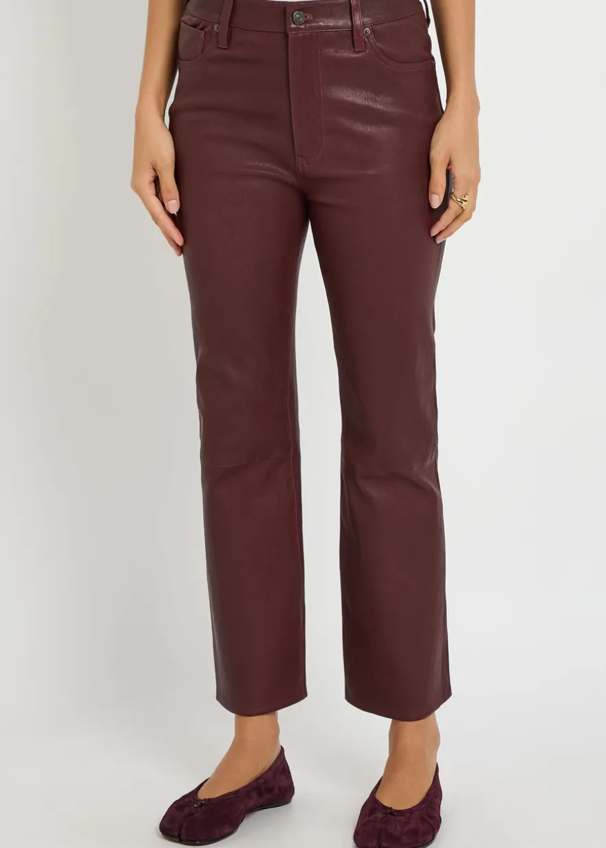 The Reboot Crop bootcut leather trousers