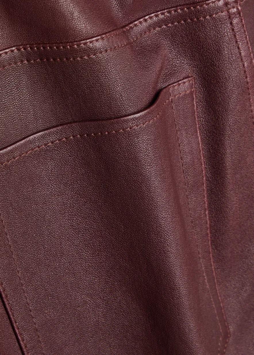 The Reboot Crop bootcut leather trousers