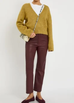 The Reboot Crop bootcut leather trousers